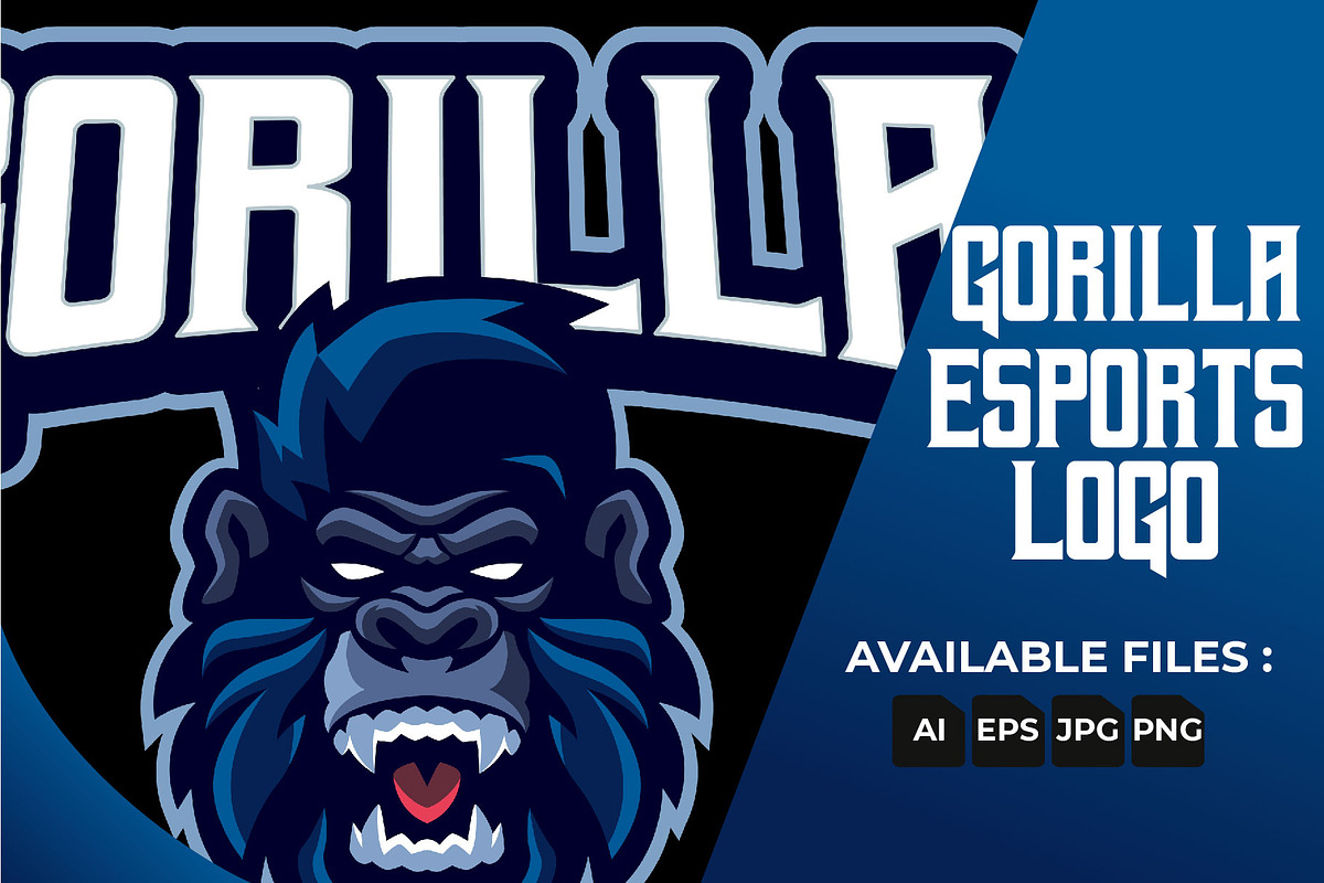 Gorilla Esports Logo Templates, a Branding & Logo Template by kidzdsgn (Photo 1 of 4)