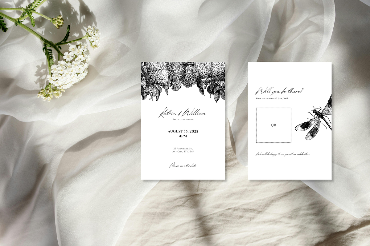Black and white wedding templates, an Invitation Template by Roomoftemplates (Photo 2 of 6)