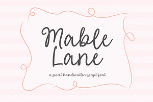 Mable Lane | Handwritten Script Font