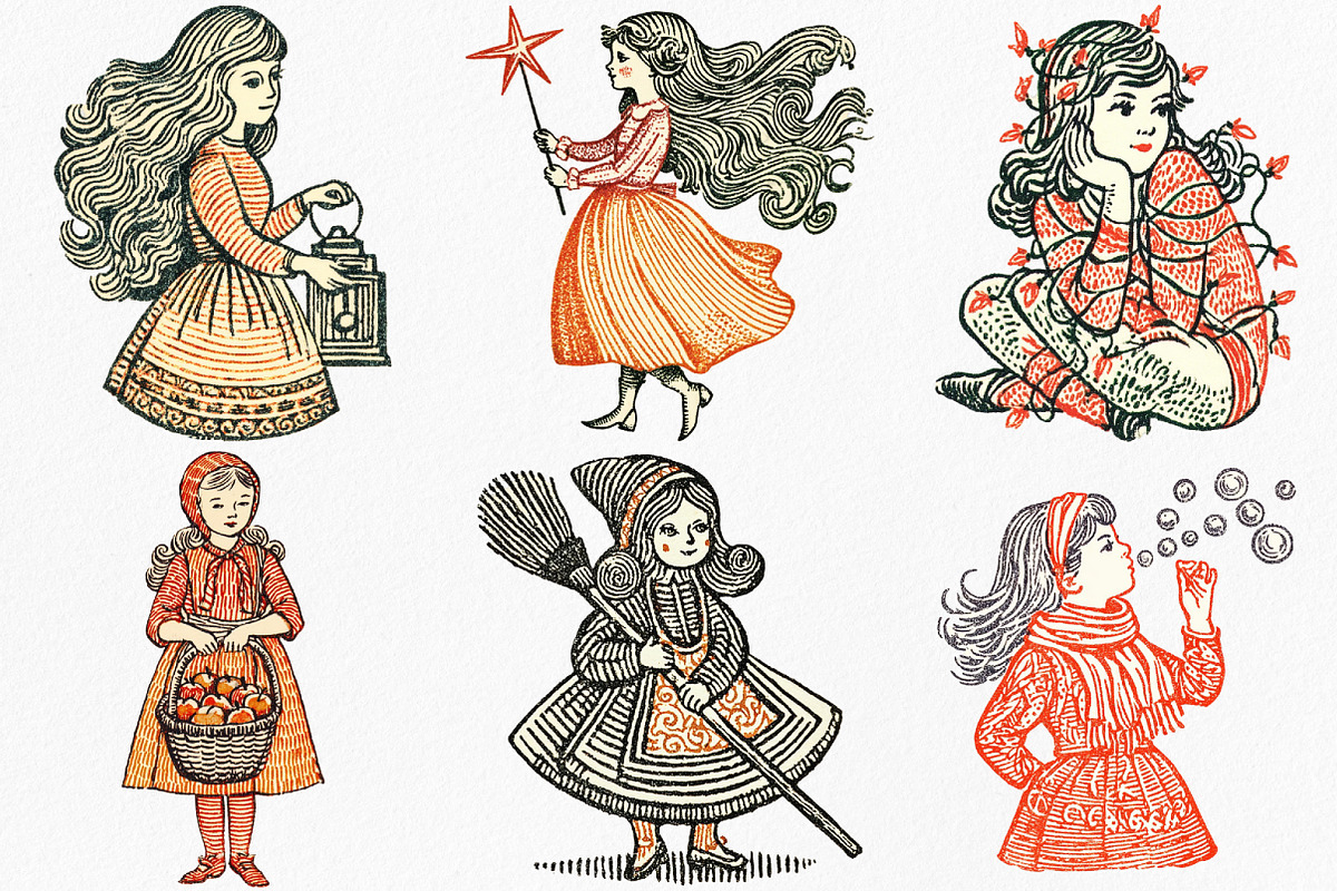 Watercolor Thanksgiving Girl Clipart, an Illustration by Canvas Craft (Photo 2 of 7)