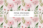 Watercolor Peony. Pink peonies., a Decorative Illustration by Slastick (Thumbnail 2 of 11)