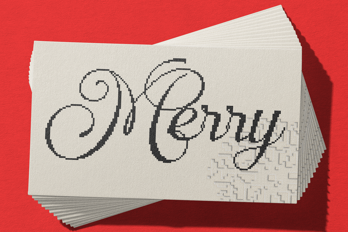 Glitchpen - Pixelated Swash Font, a Script Font by Inviline.co (Photo 7 of 13)
