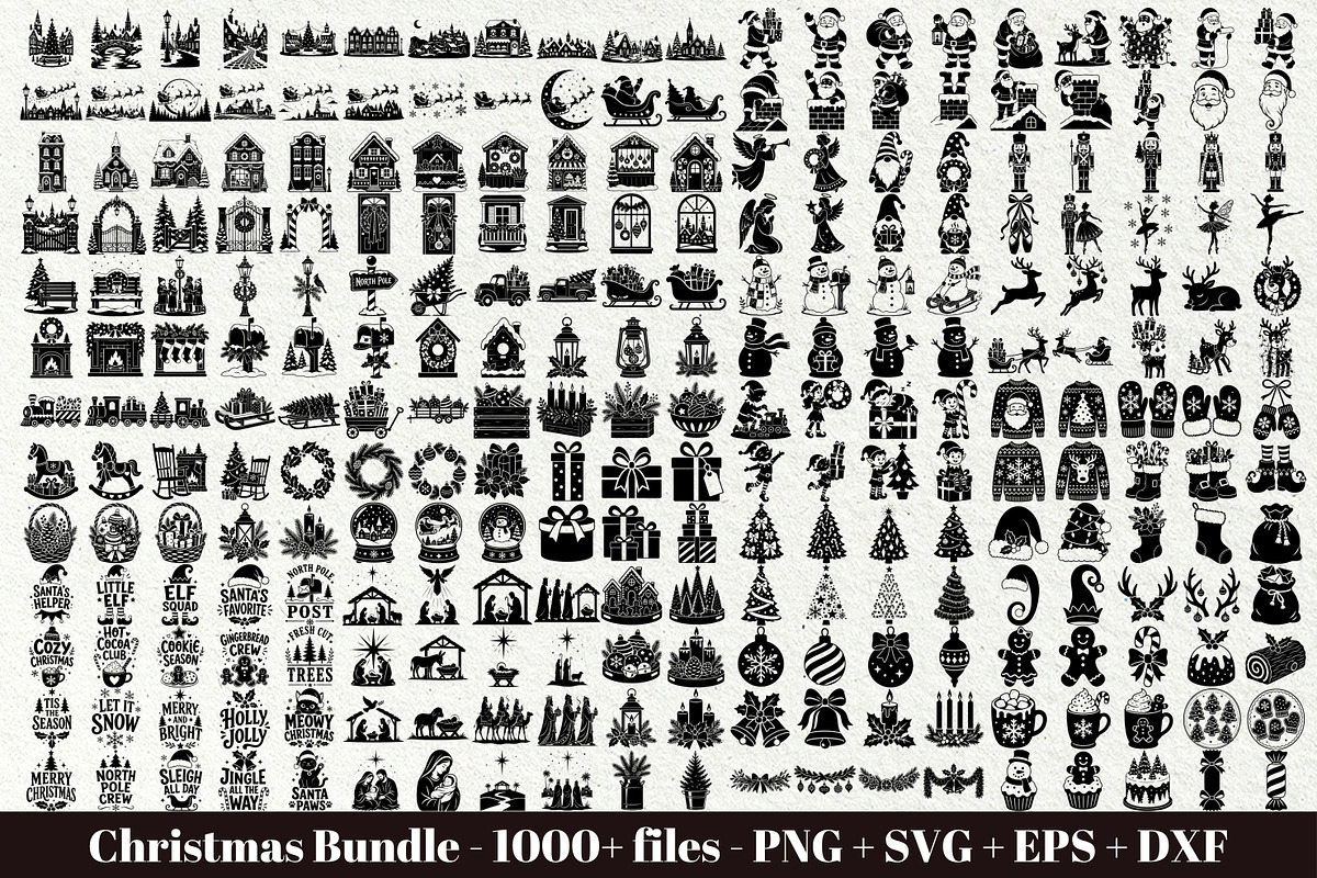 Christmas SVG Clipart Bundle, a Seasonal Illustration by DENIDigitalArtSudio (Photo 1 of 14)