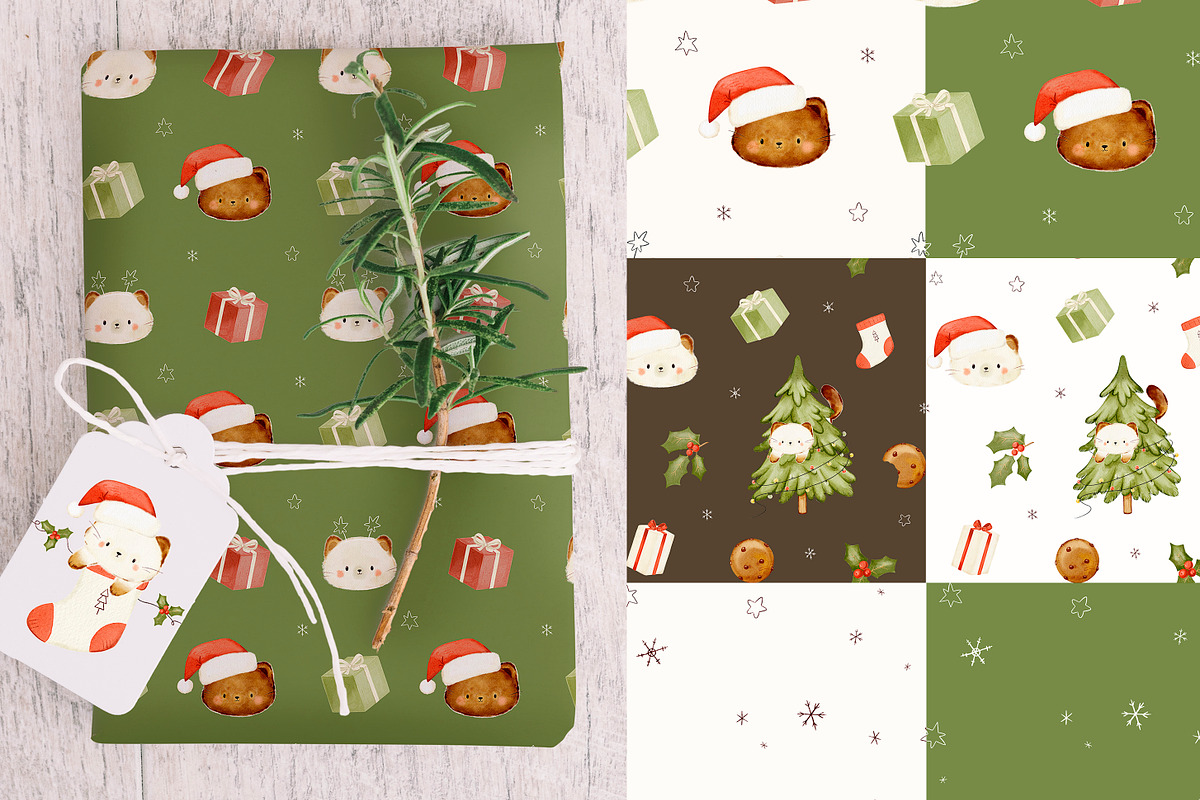 Meowy Christmas collection, an Animal Illustration by AfonshinaArt (Photo 4 of 9)