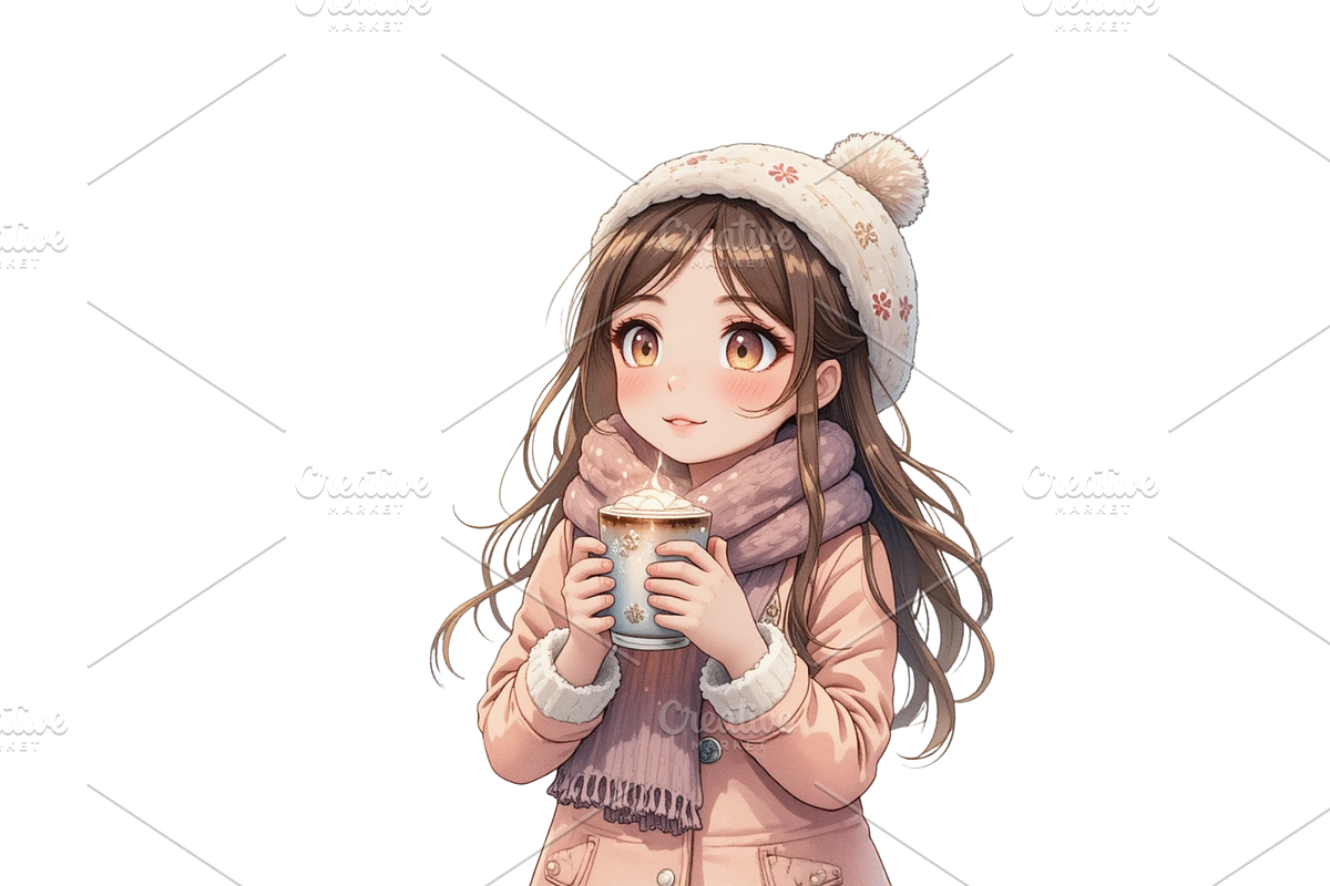 Girl Happy New Year Clipart, a Decorative Illustration by Creative design (Photo 6 of 7)