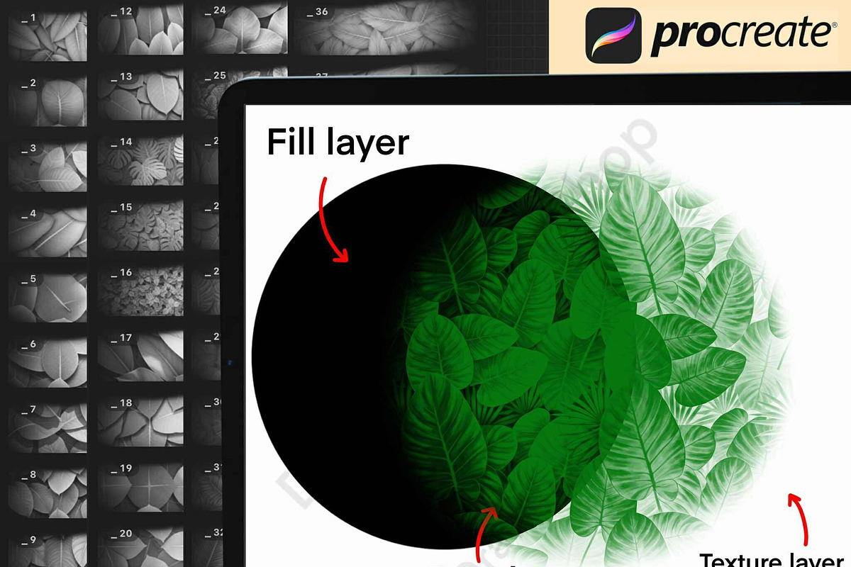 120 Procreate Leaf Textures Brushes, a Brush Add-On by DrawingStoryShop (Photo 2 of 7)