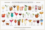 Cocktail Drinks Illustrations, a Food Illustration by TWG Designs (Thumbnail 2 of 2)