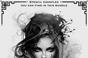Gothic Girls tattoo flash bundle, a Brush Add-On by ProcreateInk (Thumbnail 10 of 11)
