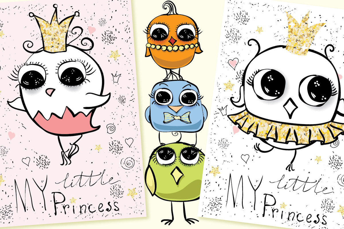 Cute Birds, an Animal Illustration by Virinaflora (Photo 3 of 4)