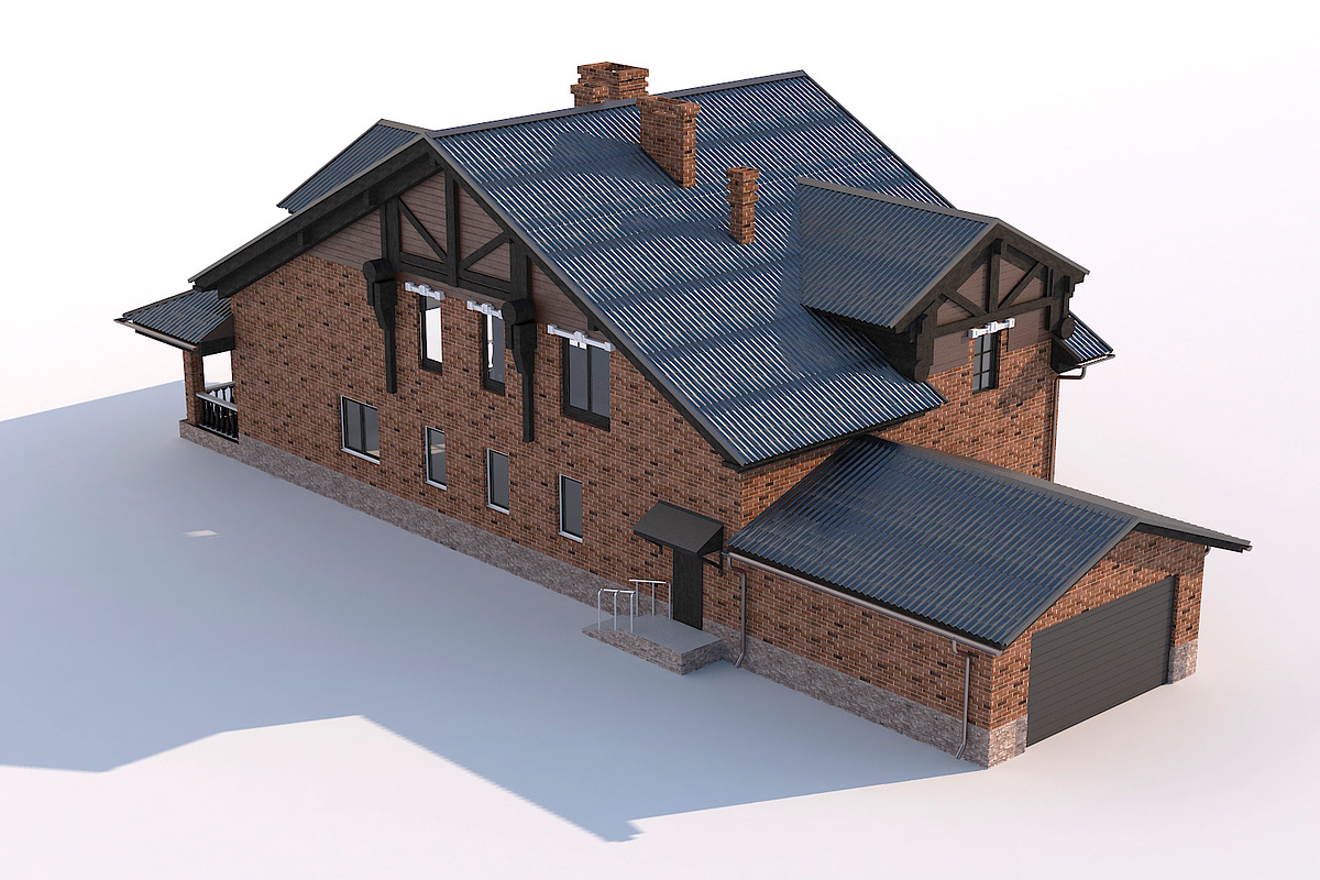 A Chalet house with a garage, an Architecture 3D Model by profdesign (Photo 16 of 21)
