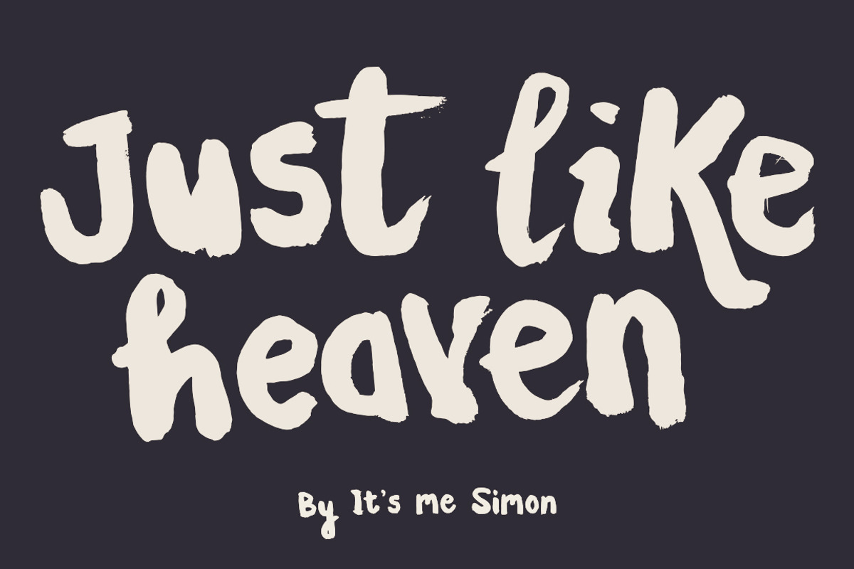 Display font Just like heaven brush preview 2