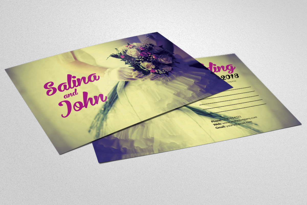 Vintage Wedding Postcard Template, a Flyer Template by Business Flyers (Photo 2 of 3)