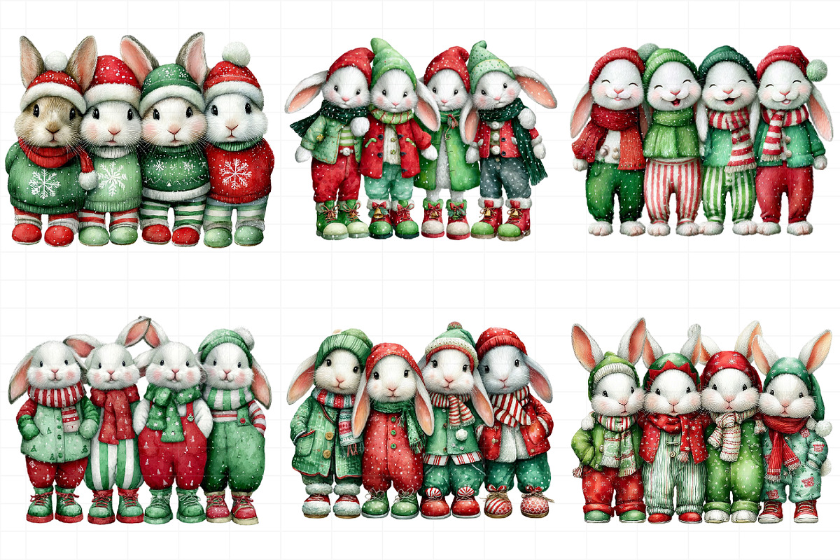 Holiday bunnies – Christmas rabbit, an Illustration by Daily.Designs (Photo 5 of 5)