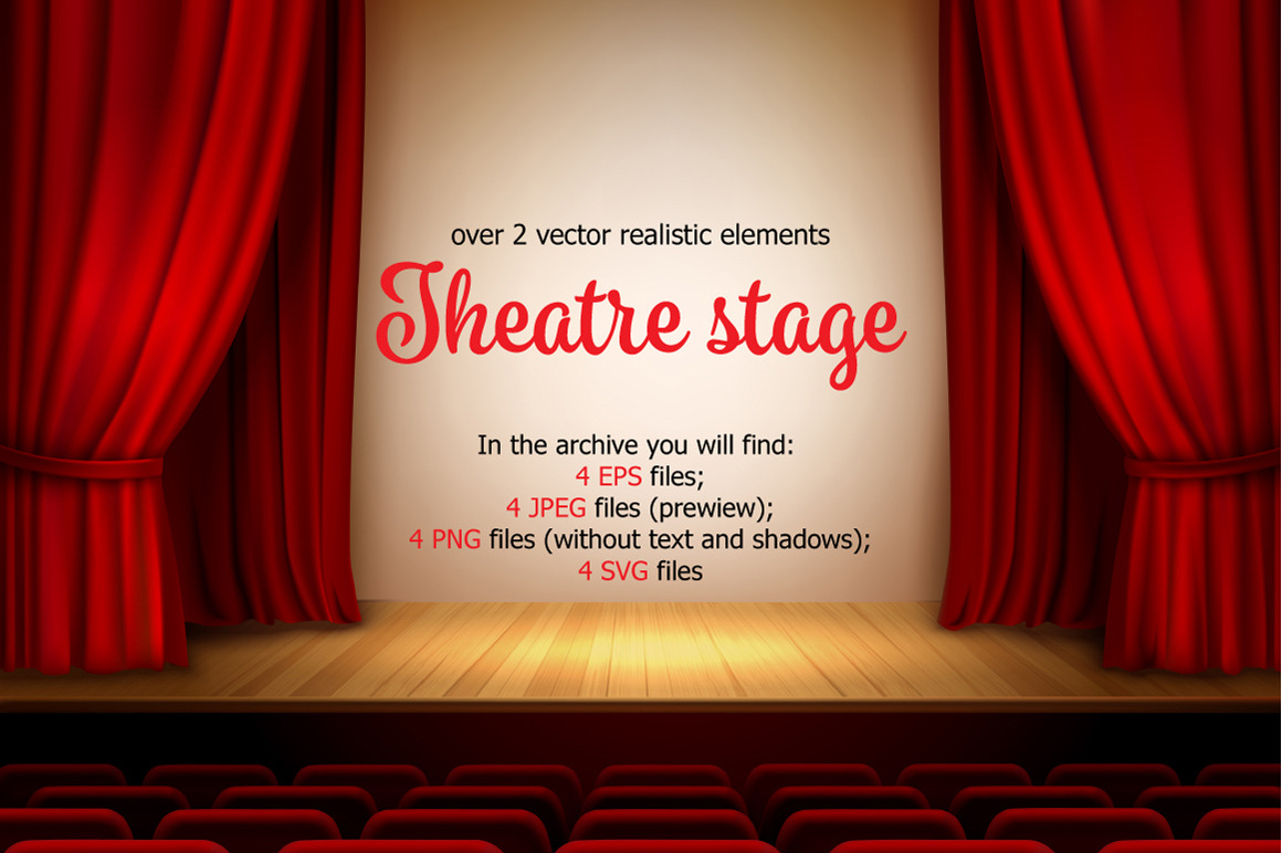 Theater Stage Package, a Decorative Illustration by Macrovector