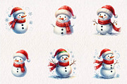 Christmas Snowman PNG, a Seasonal Illustration by CreationArt (Thumbnail 2 of 7)