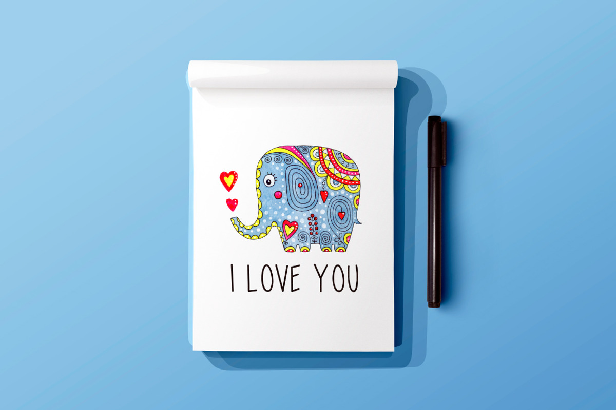 An Elephant In Love. Watercolor., an Animal Illustration by Fairy dreams (Photo 7 of 9)