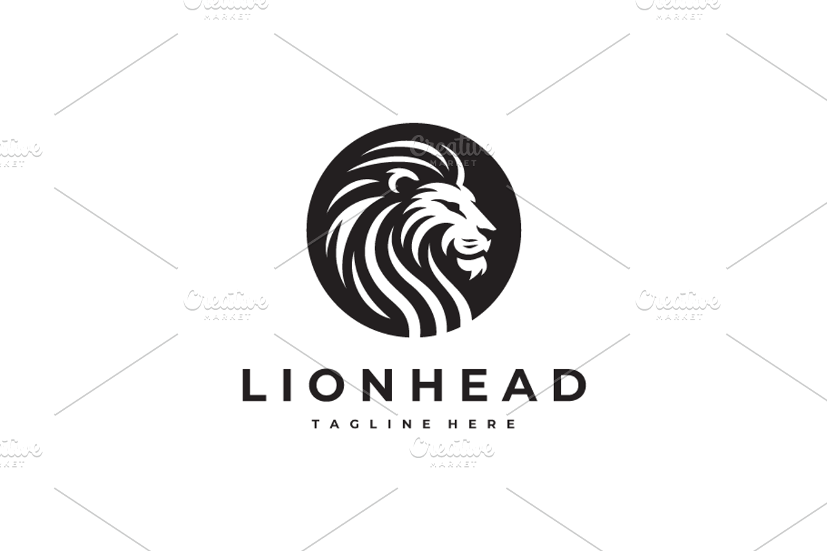 Lion Head Illustration Vector Logo, a Branding & Logo Template by yopie (Photo 3 of 3)