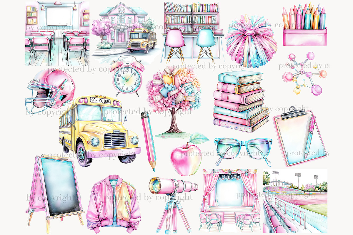 Back To School Clipart, a Person Illustration by GlamArtZhanna (Photo 3 of 8)