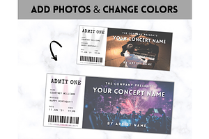 Editable Concert Ticket Template