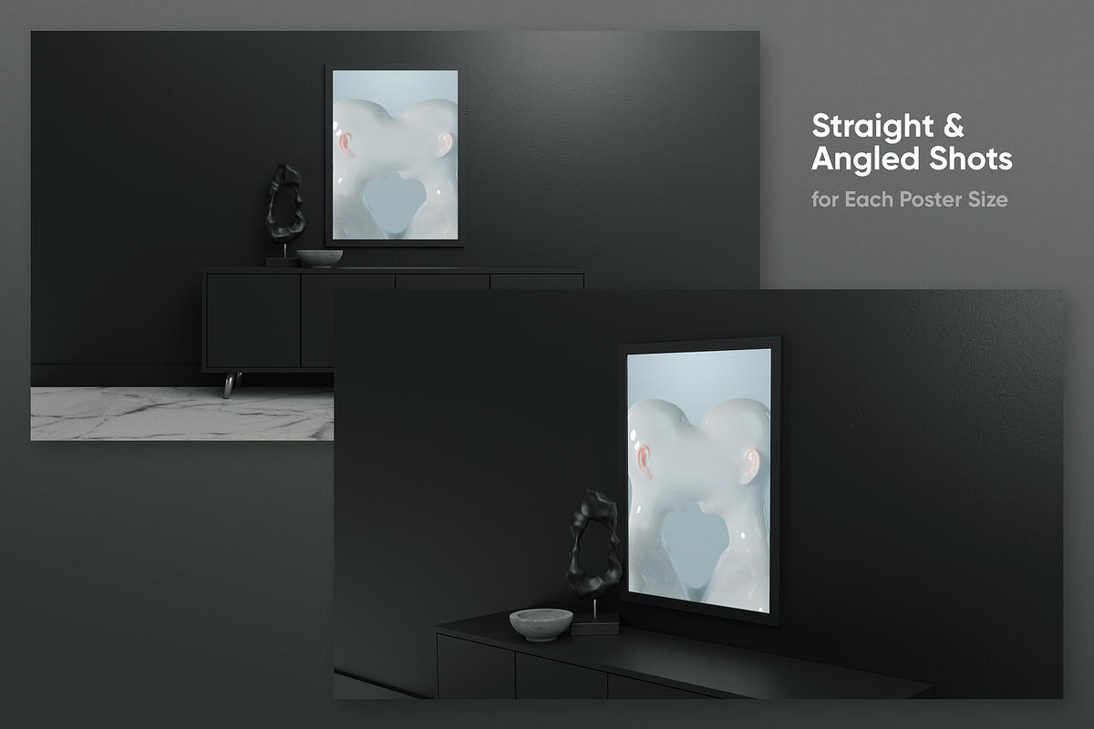 Modern Poster Mockups (Dark), a Print Template by Clint English (Photo 2 of 5)