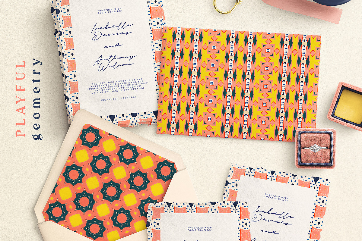 Playful Geometry Seamless Patterns, a Pattern Graphic by Julia Dreams (Photo 3 of 16)