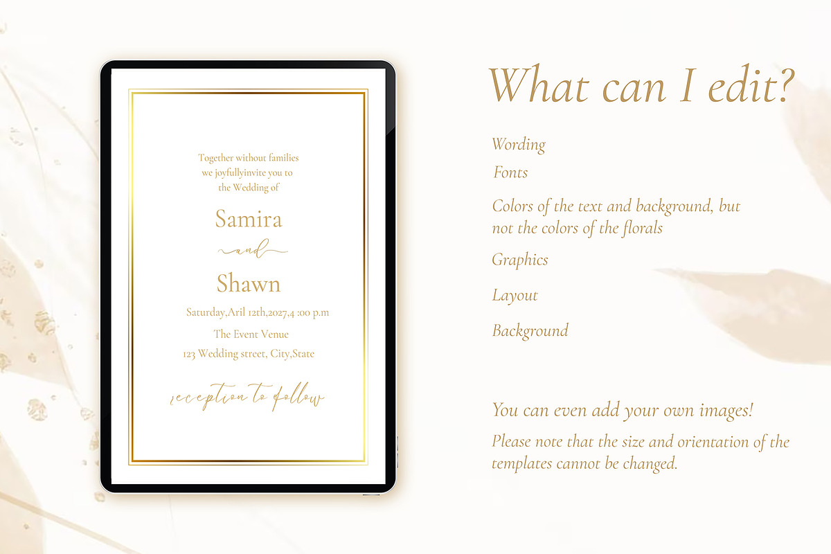 *Canva* Elegant Wedding Invitation, an Invitation Template by ElladesignCo (Photo 2 of 4)