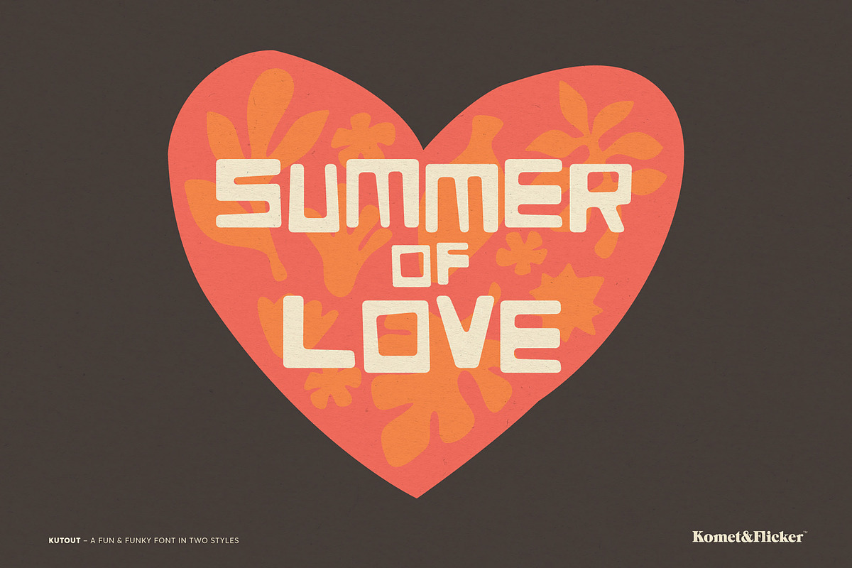KutOut - A Fun & Funky Font, a Sans Serif Font by Komet & Flicker (Photo 3 of 12)