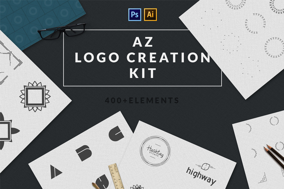 Logo Creation Kit * A-Z Edition -50%, a Branding & Logo Template by VP Fonts (Photo 1 of 7)