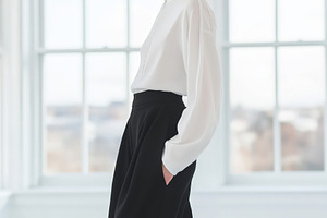 Elegant woman wearing white blouse, a Person Photo by Hamza067