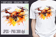 Orange drone design, transparent PNG, a Technology Illustration by Big Squirrel (Thumbnail 1 of 3)