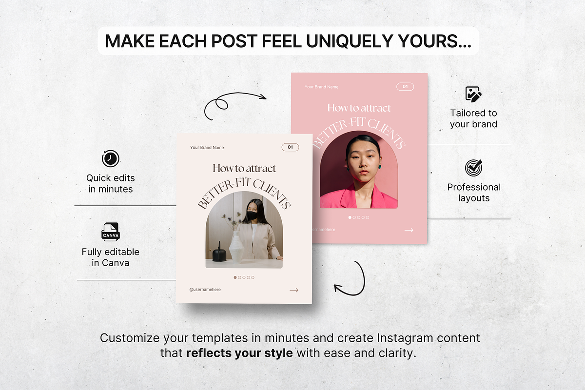 Coach Carousel Instagram Posts Beige, a Social Media Template by DigiPax (Photo 8 of 11)