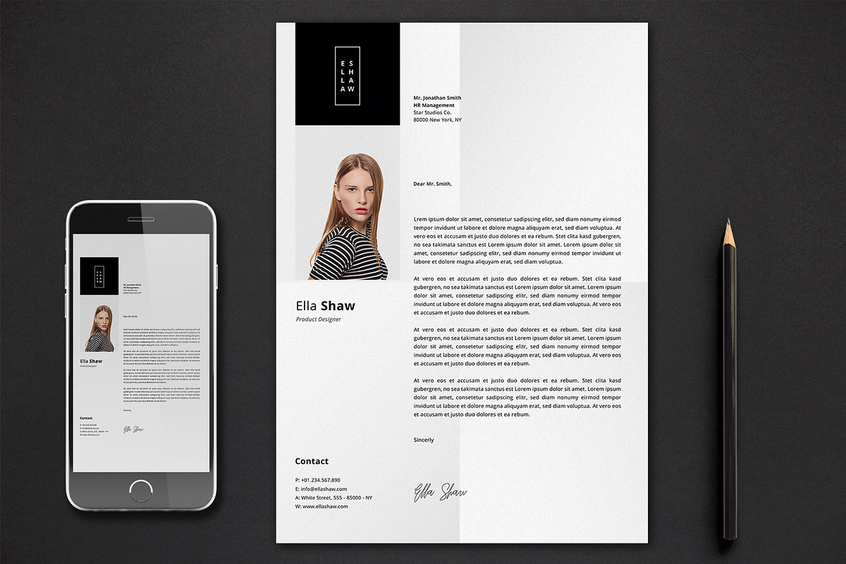 Ella Resume Template, a Resume Template by Nina Shaw (Photo 2 of 10)