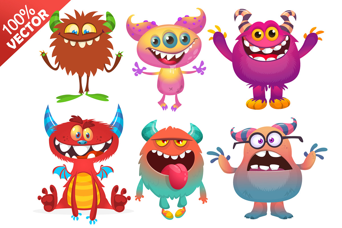 Donut Creatures- 6 Cute Monsters, a Decorative Illustration by D R A W K M A N (Photo 9 of 9)