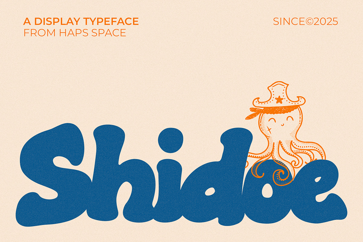 Shidoe – A Display Font, a Font by Haps Space (Photo 1 of 8)