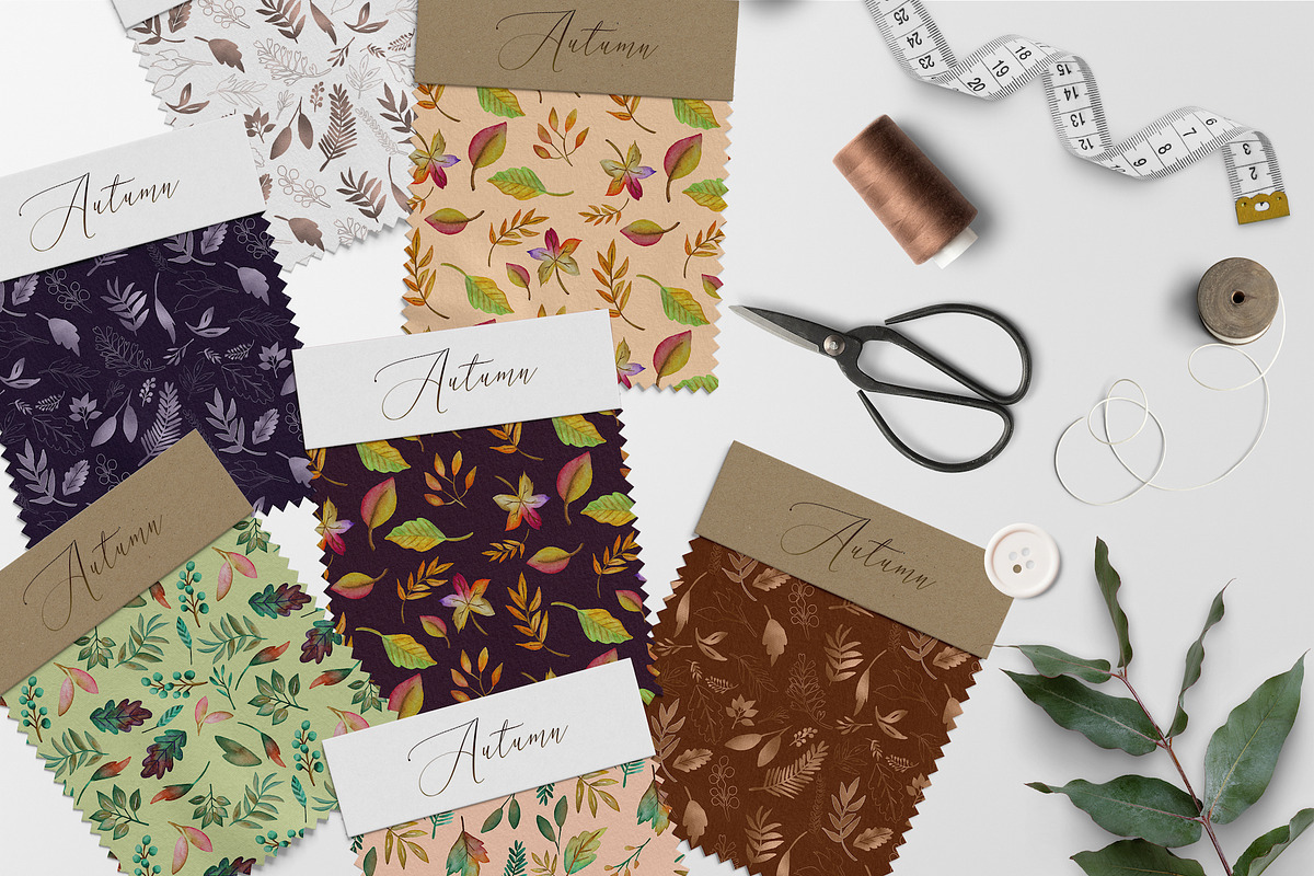 Autumn Leaves Watercolor Clipart, an Illustration by Oh Darling Graphics (Photo 9 of 9)