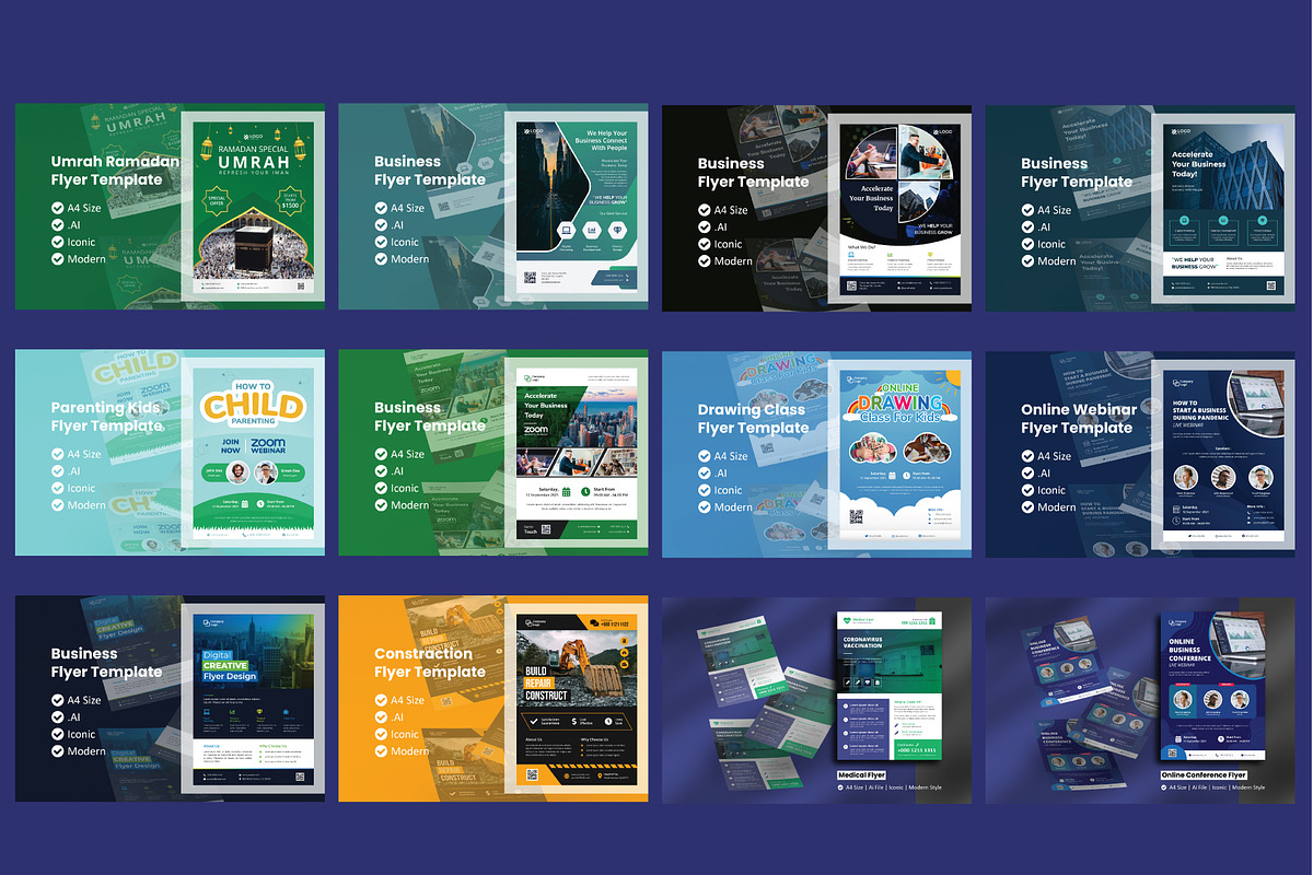 Bundle 174 Flyers Template Design, a Flyer Template by rivatxfz (Photo 6 of 16)
