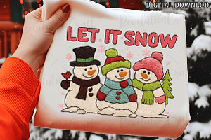 Let It Snow, Crochet Snowman Png, an Illustration by OK Design