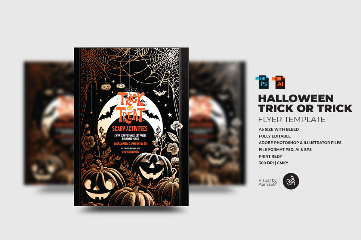 Halloween Trick or trick Flyer, a Flyer Template by Aam360 (Photo 1 of 3)