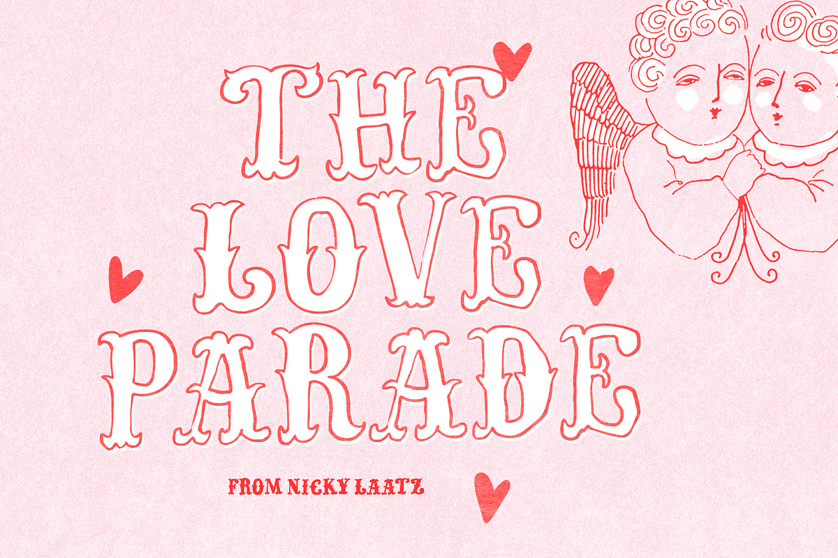 Love Parade Hand Drawn Vintage Fonts, a Handwritten Font by Nicky Laatz (Photo 1 of 20)
