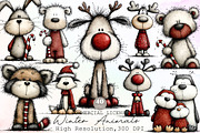 Christmas Winter Animals Clipart, an Illustration by Sublimation Artist (Thumbnail 1 of 6)