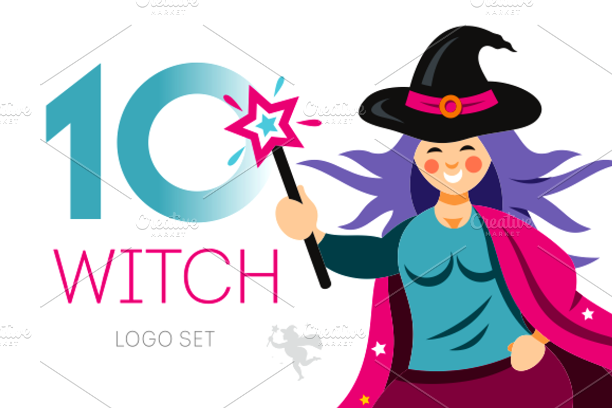 10 witch logos set, a Branding & Logo Template by Steinar Logo (Photo 1 of 11)
