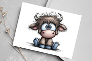 Watercolor Cute Highland Cow Clipart, an Illustration by Canvas Craft (Thumbnail 5 of 7)