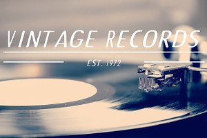 Vintage Records Logo Vector & PSD