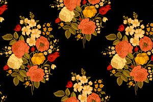 Vector Floral Pattern. Vivid Color