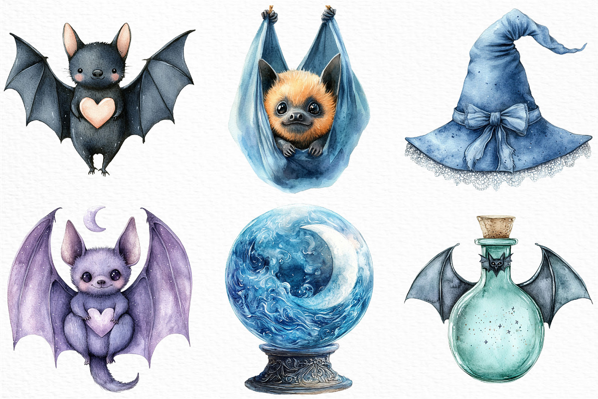 Pastel Gothic Halloween Clipart, an Illustration by Craft Nest (Photo 5 of 6)