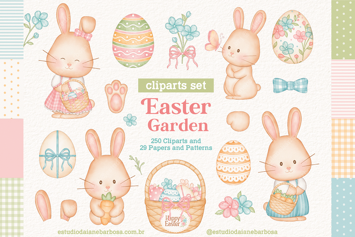 Easter Garden - Cliparts Set, a Seasonal Illustration by Estudio Daiane Barbosa (Photo 1 of 10)