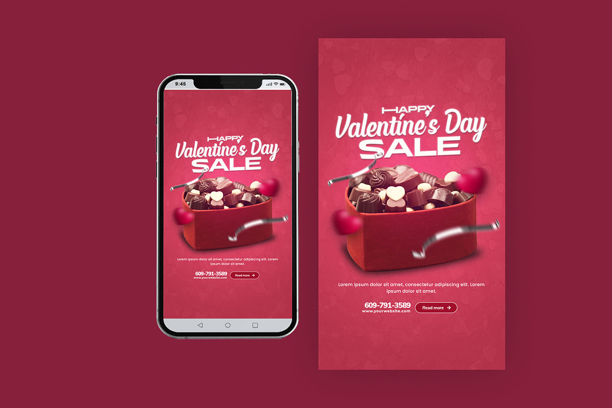 Valentine's Day Instagram Stories, a Social Media Template by Saman Osama (Photo 3 of 9)