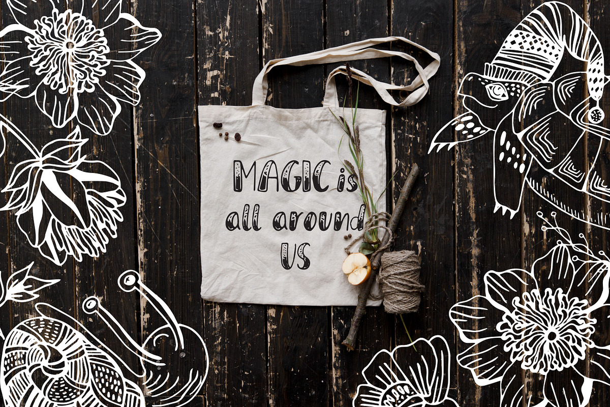 Magical Powder - typeface & elements preview 2