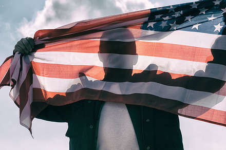 Man with american flag featuring flag, american, and caucasian, a Person Photo by 135pixels