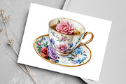 Floral Afternoon Tea Clipart, an Illustration by Canvas Craft (Thumbnail 6 of 7)
